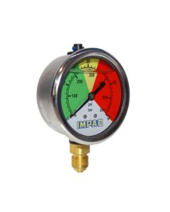 Manometro Glicerina Inox 40 Bar Dia. 63mm Conex. Inf 1/4" bsp IMPAC